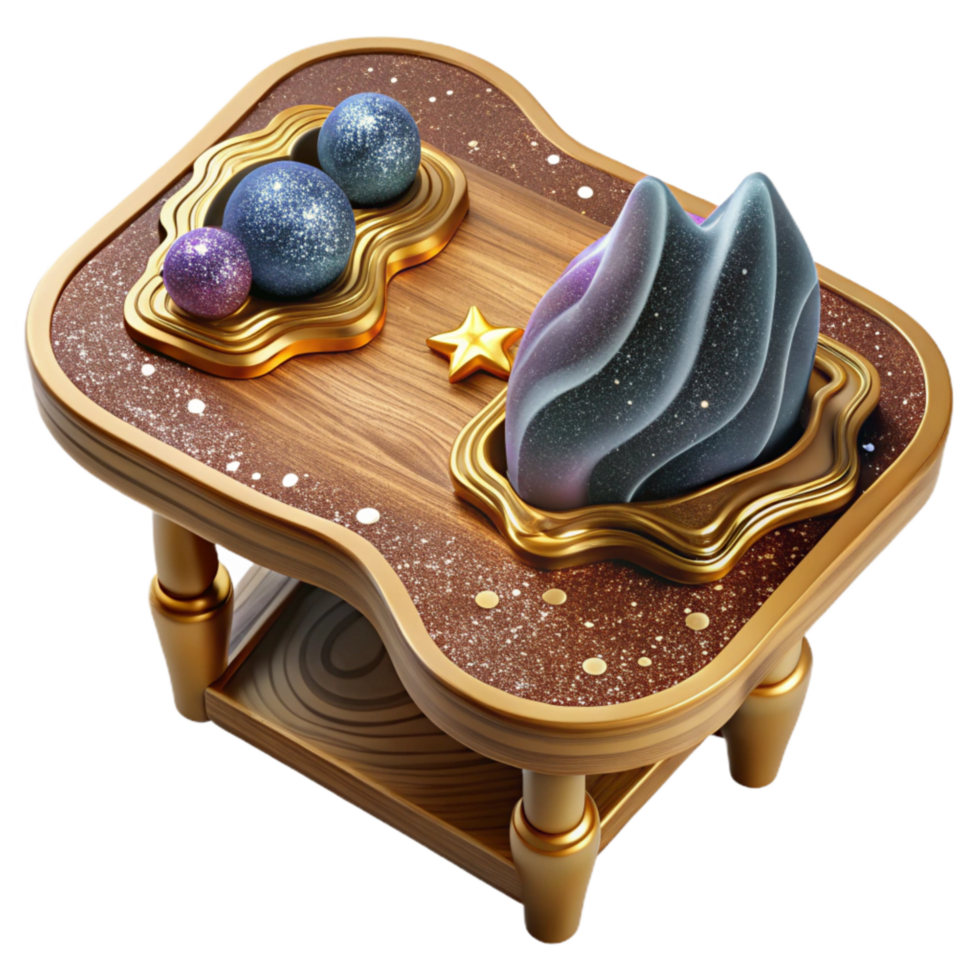 beautiful artistic Wooden Desk Top View Isolated high resolution png