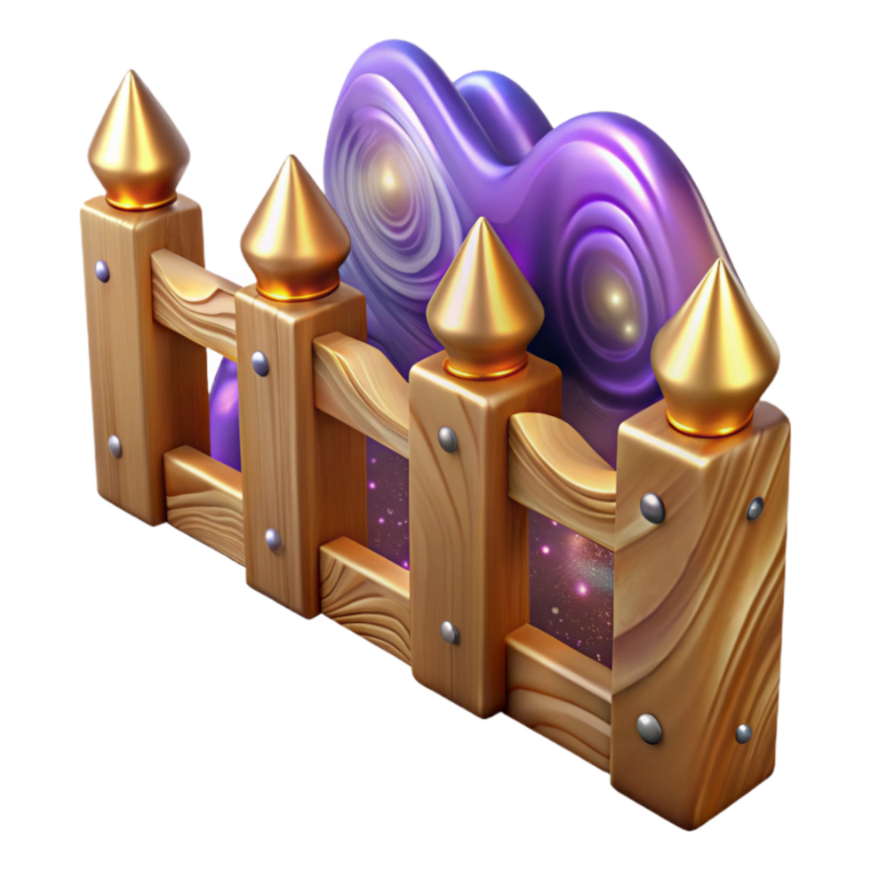 serene abstract Wooden Fence Along a Country Path Transparent Element high quality png