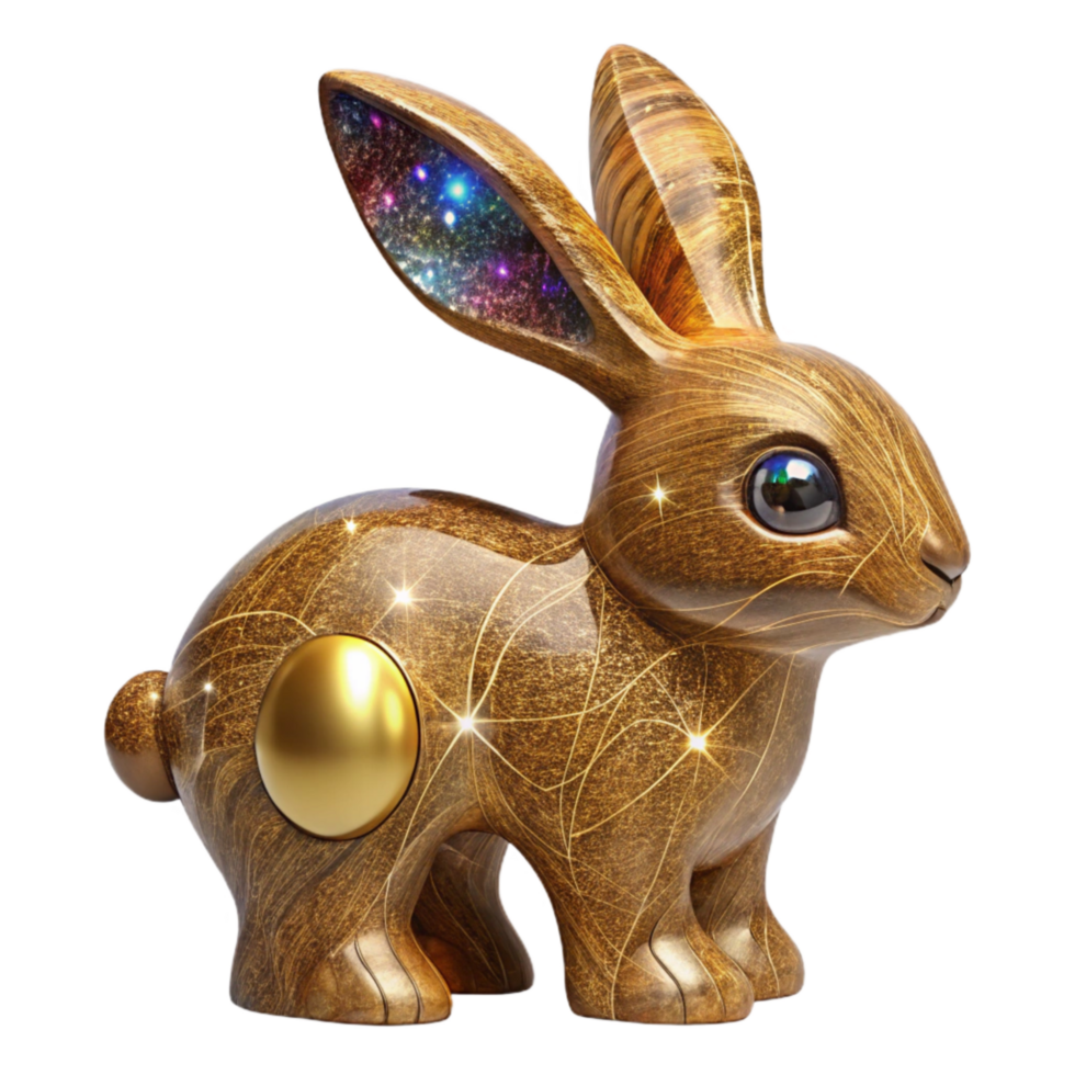 magnificent modern Wooden Easter Bunny Side View Transparent Cutout high resolution png