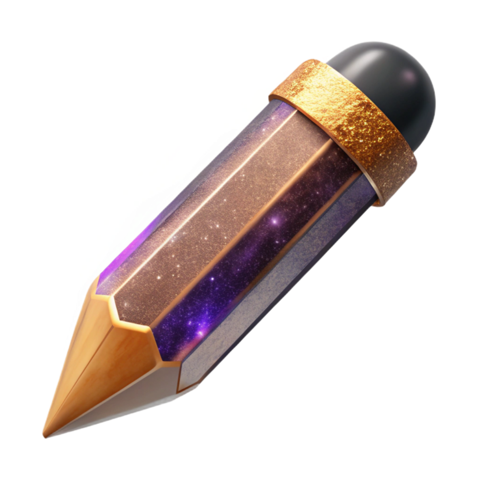 vibrant artistic Wooden Pencil Side View Isolated Cutout exclusive png