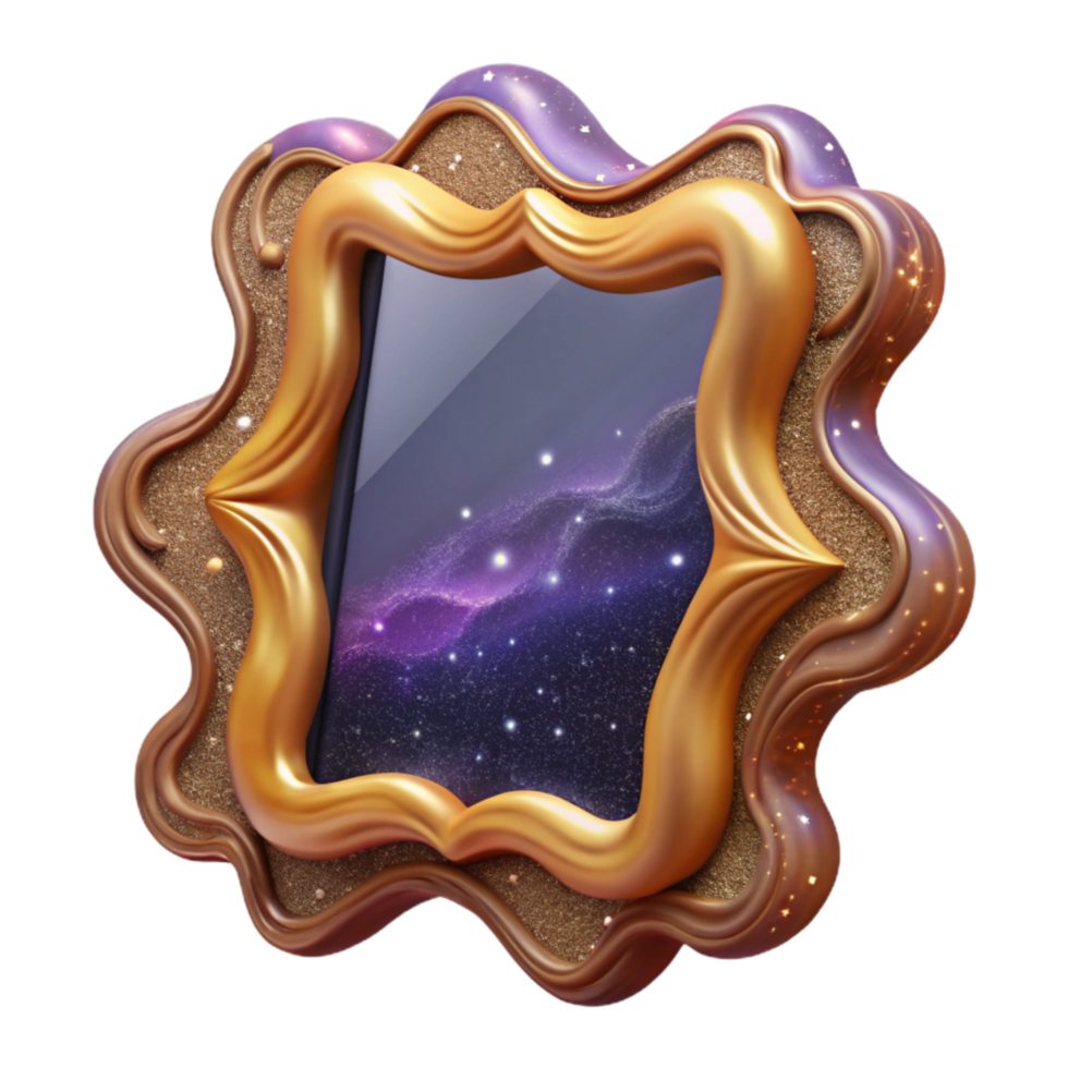 vibrant minimalist Wooden Picture Frame Front View Isolated Element original png