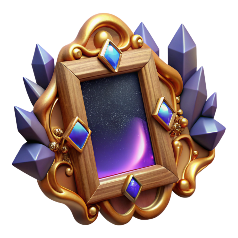 magnificent modern Wooden Picture Frame Front View Isolated Element exclusive png