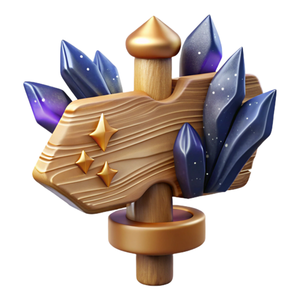elegant modern Wooden Signpost Blank Cutout authentic png