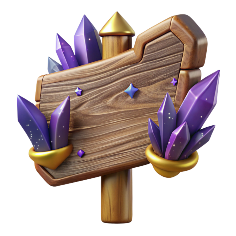 vibrant contemporary Wooden Signpost Blank Isolated Element genuine png