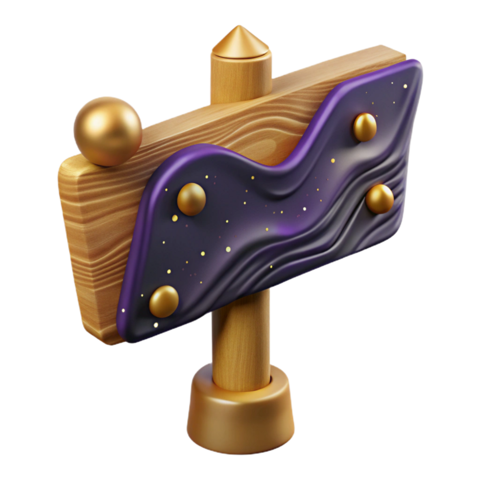 elegant classic Wooden Signpost Side Angle with Blank Space Isolated png
