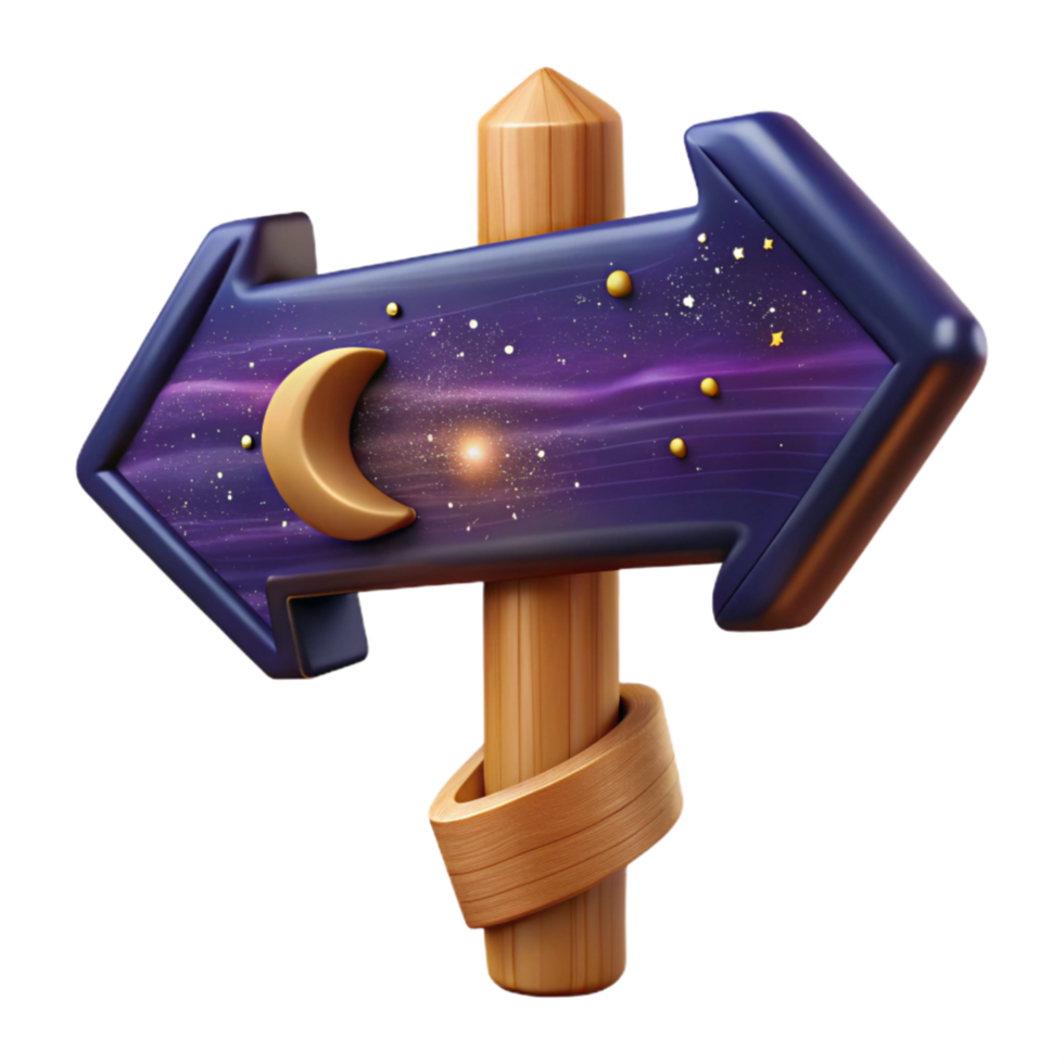 serene modern Wooden Signpost with Arrow Cutout high resolution png