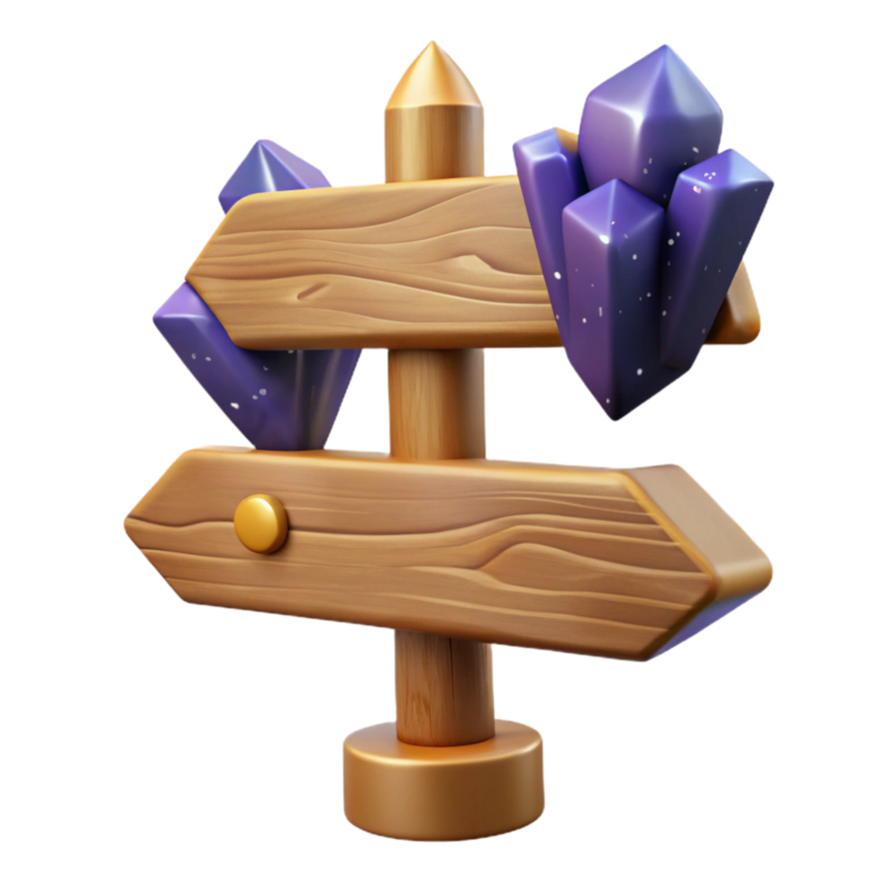 dramatic rustic Wooden Signpost with Blank Arrows Isolated Element high quality png