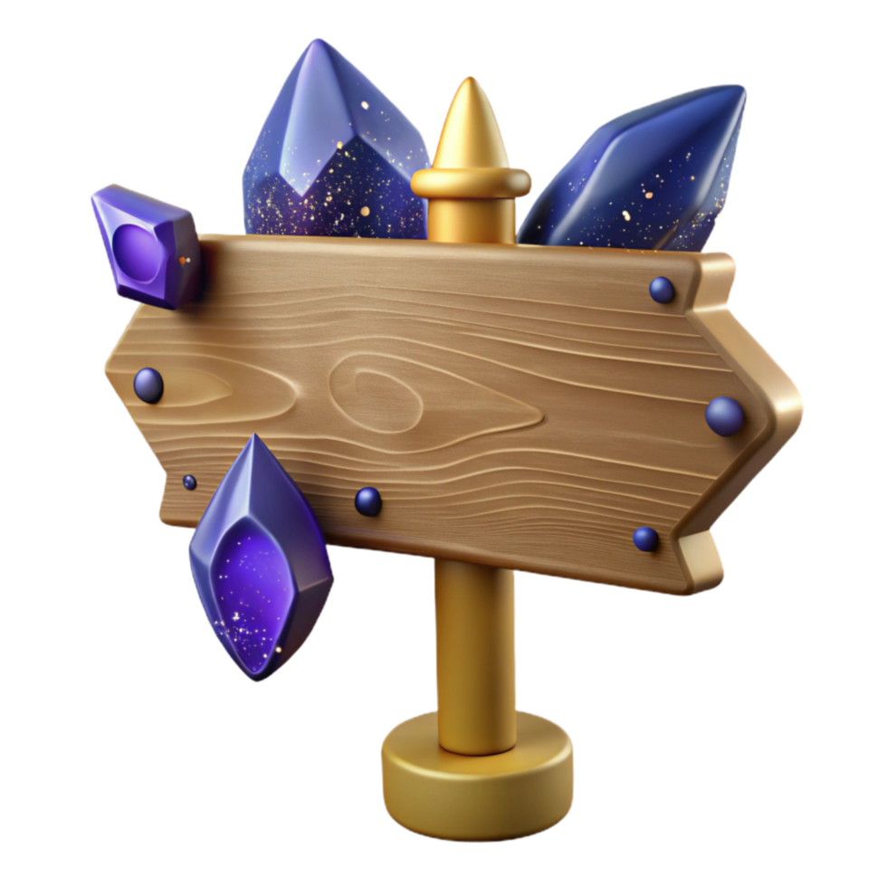 magnificent traditional Wooden Signpost with Blank Arrows Isolated Element detailed png
