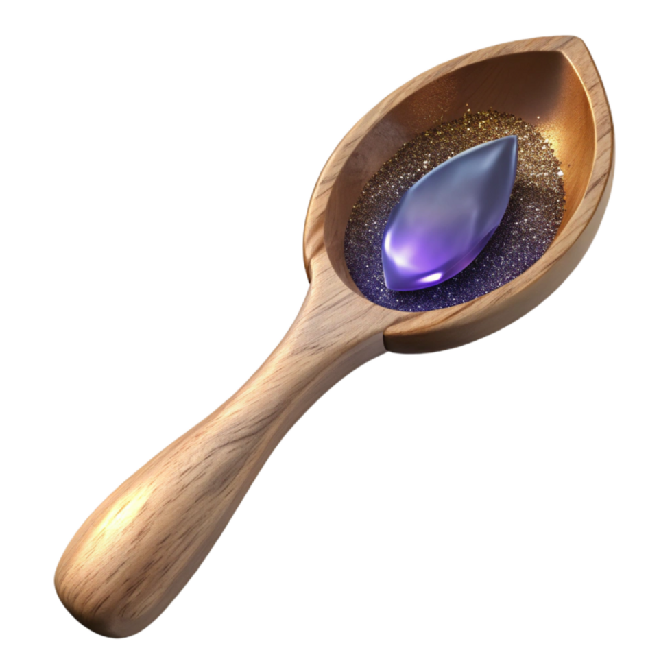 serene contemporary Wooden Spoon Front View Transparent Background high quality png