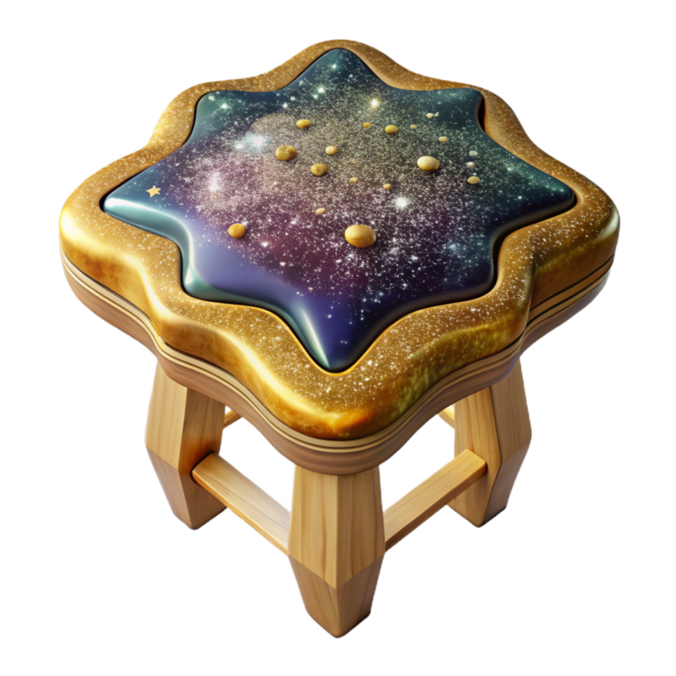 dramatic vintage Wooden Stool Top View Cutout premium png