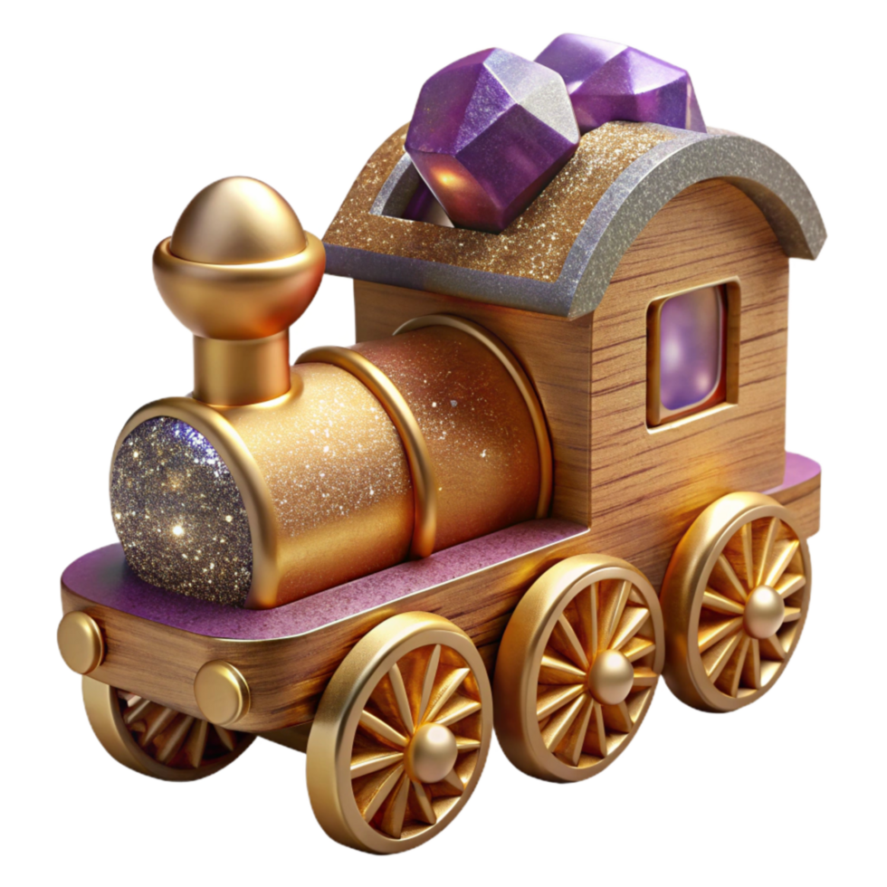 extraordinary artistic Wooden Toy Train Side View Transparent Cutout authentic png