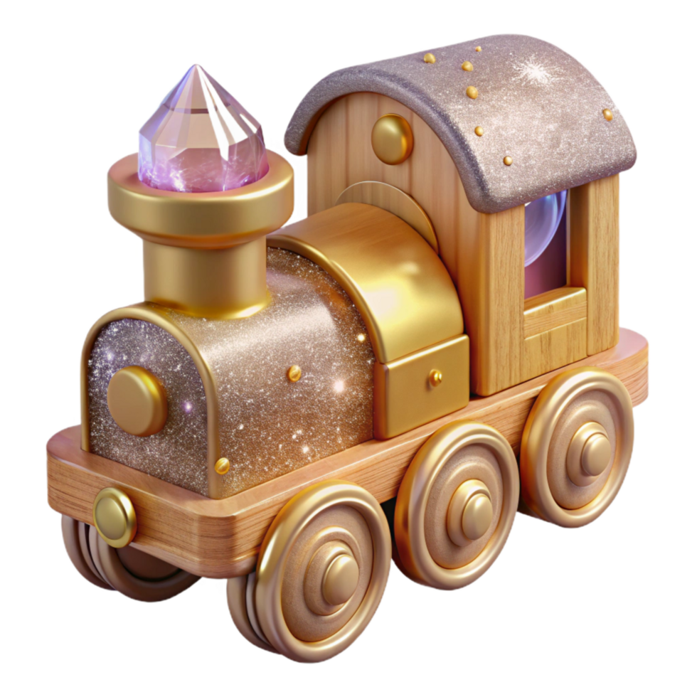 beautiful minimalist Wooden Toy Train Side View Transparent Cutout high quality png
