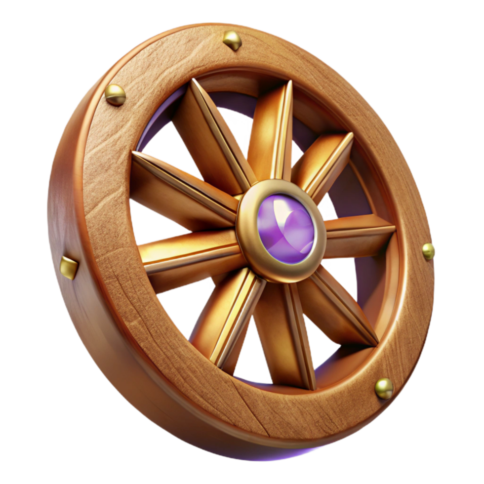 wonderful rustic Wooden Wheel Side View Cutout premium png
