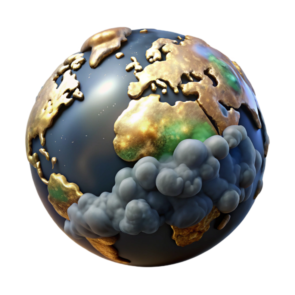 beautiful creative World Globe with Cloud Cover Isolated Transparent Background original png