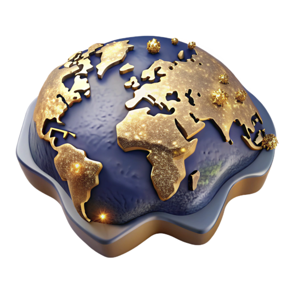 elegant contemporary World Map Flat Lay Cutout Transparent Background exclusive png