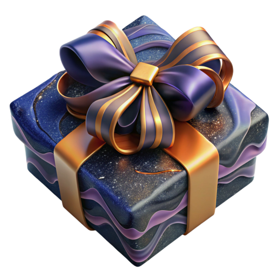 wonderful minimalist Wrapped Gift with Bow Top View Cutout professional png