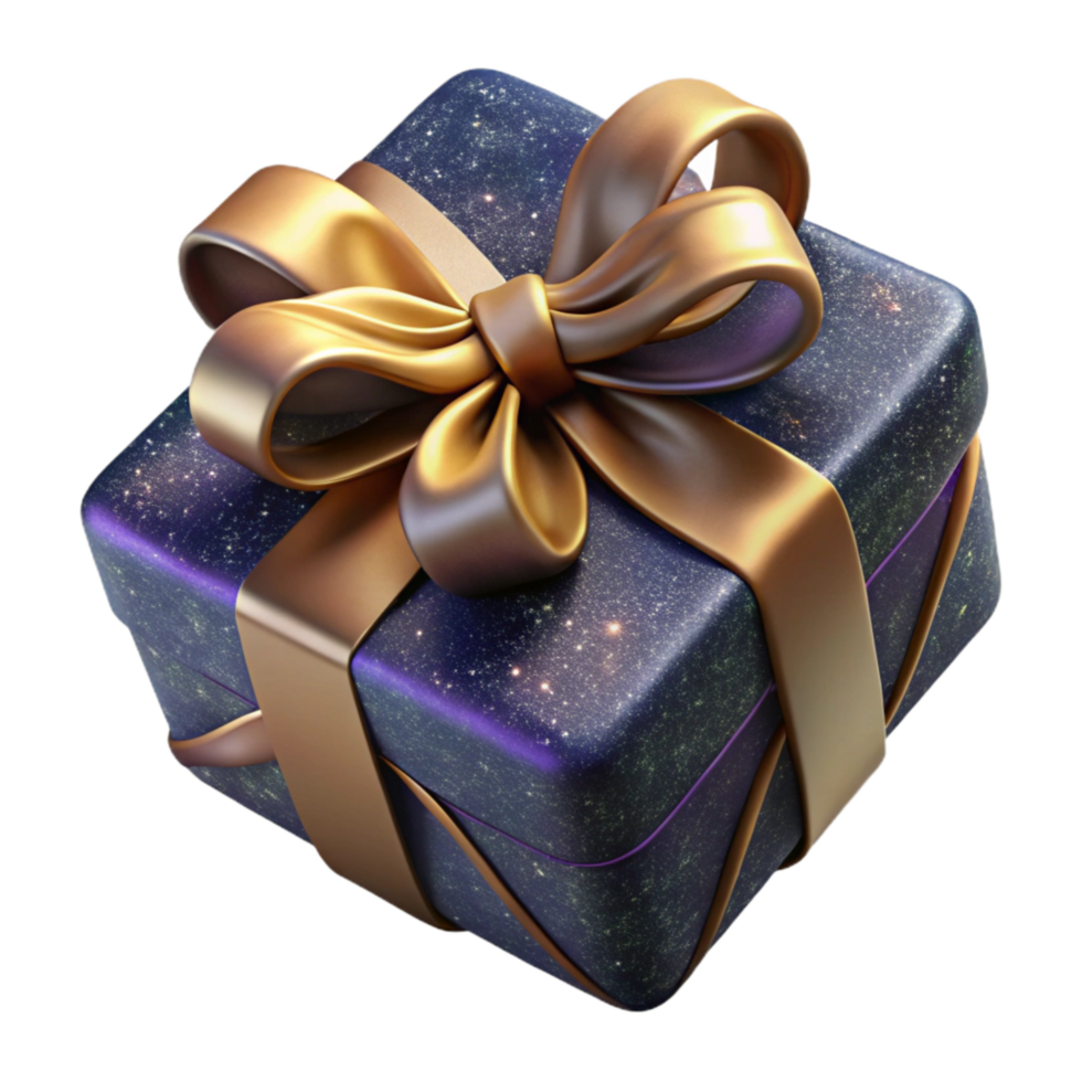 vibrant abstract Wrapped Gift with Bow Top View Cutout premium png