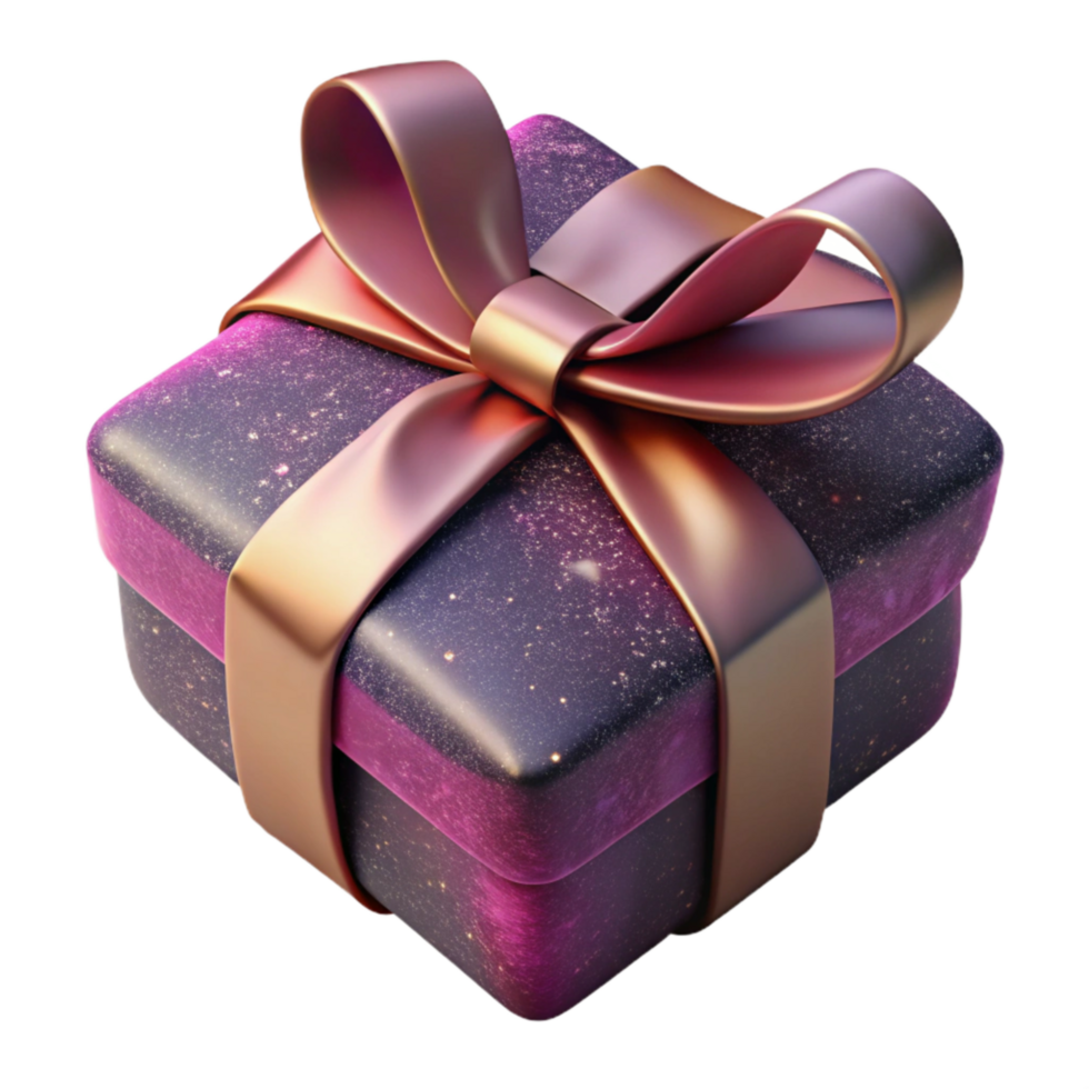 magnificent classic Wrapped Present with Pink Ribbon Isolated original png