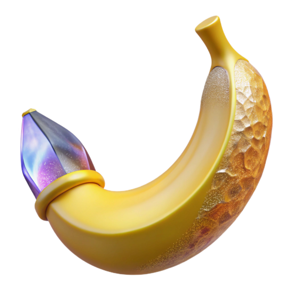 stunning artistic Yellow Banana Peeled Fruit Side View Transparent detailed png