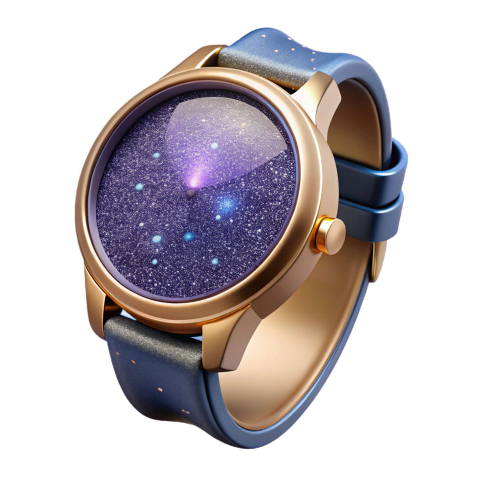 beautiful abstract Wristwatch Top View Isolated with Leather Strap high resolution png