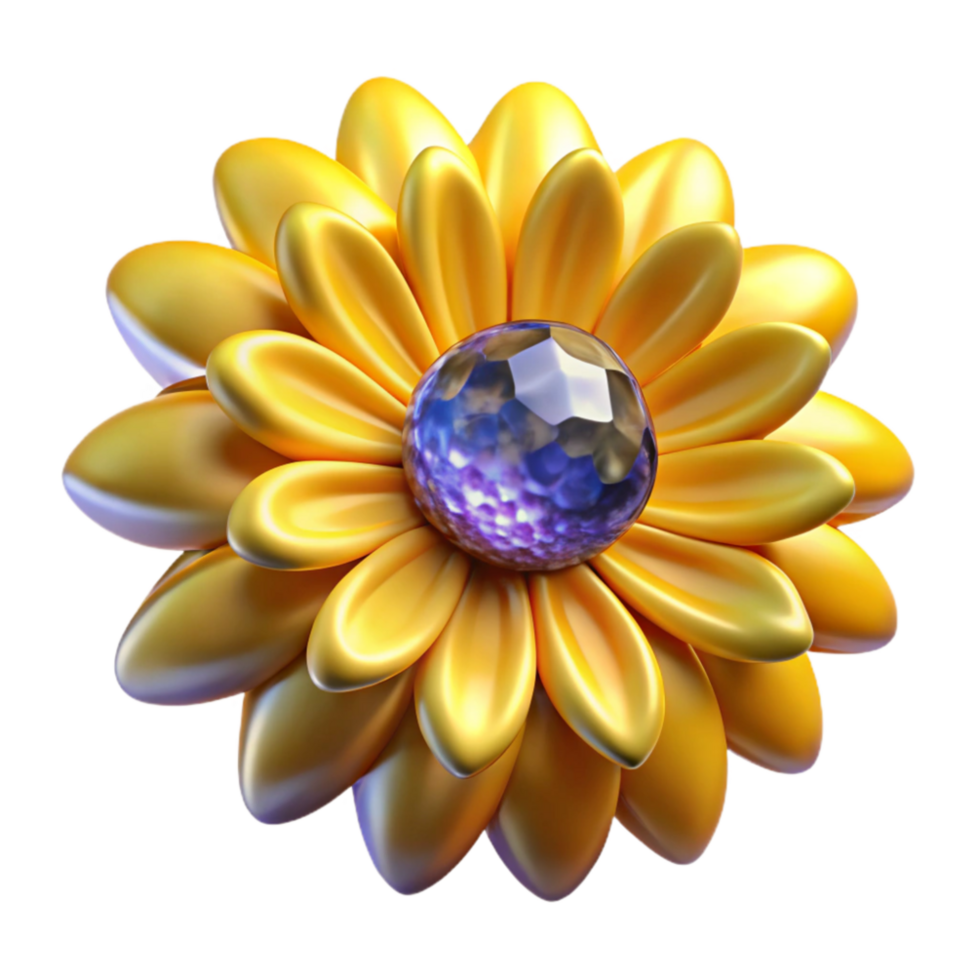 dramatic classic Yellow Daisy Flower Side View Transparent Element original png