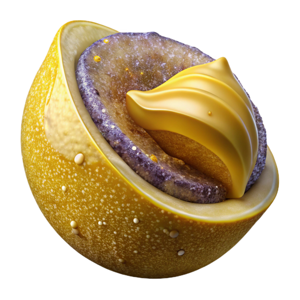 elegant abstract Yellow Lemon Slice Macro View Isolated detailed png
