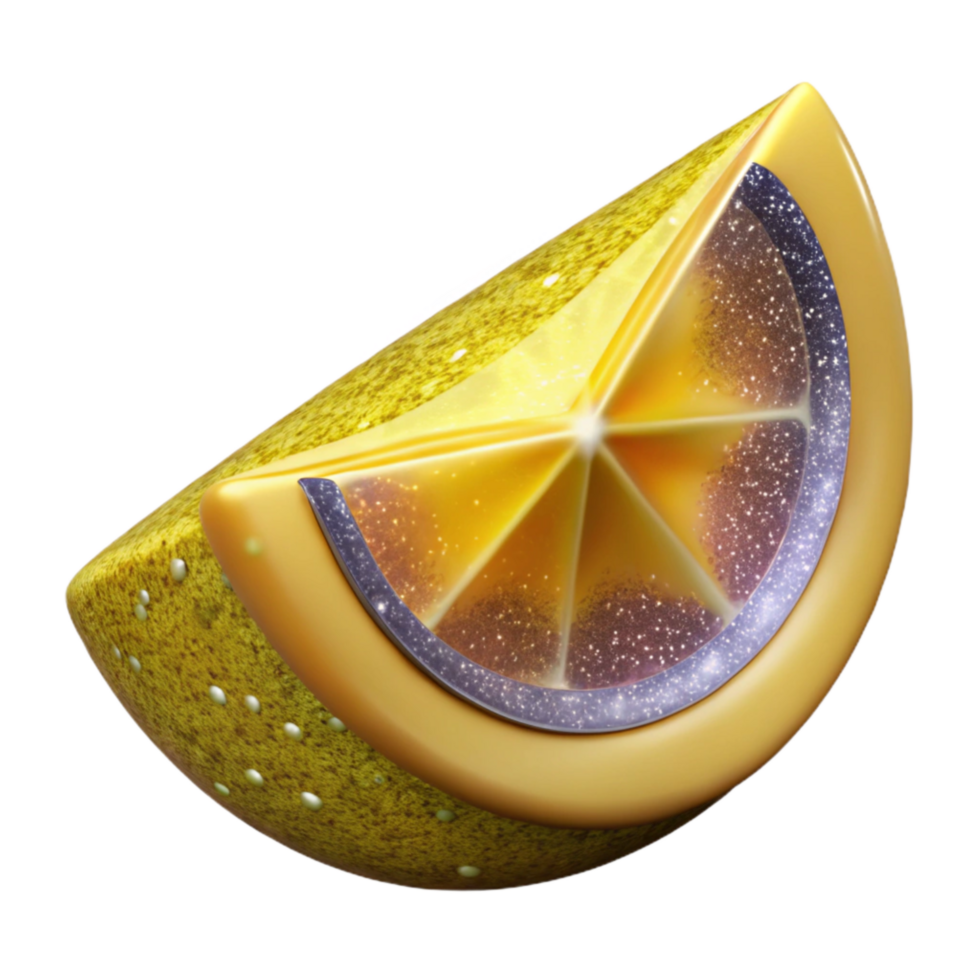stunning minimalist Yellow Lemon Wedge Isolated Element authentic png