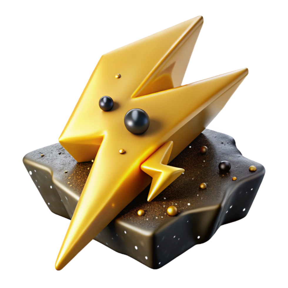 wonderful artistic Yellow Lightning Bolt Striking Down Cutout exclusive png
