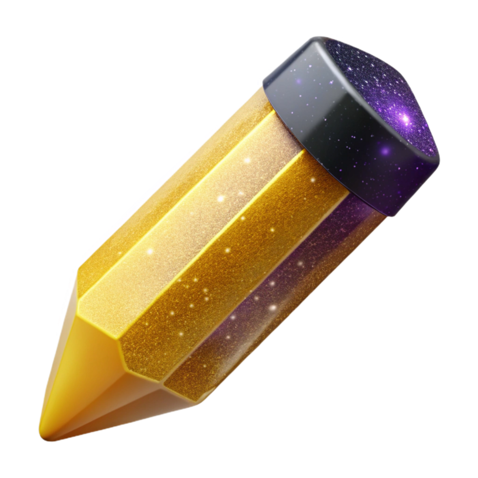 wonderful abstract Yellow Pencil Angled View Isolated Element premium png