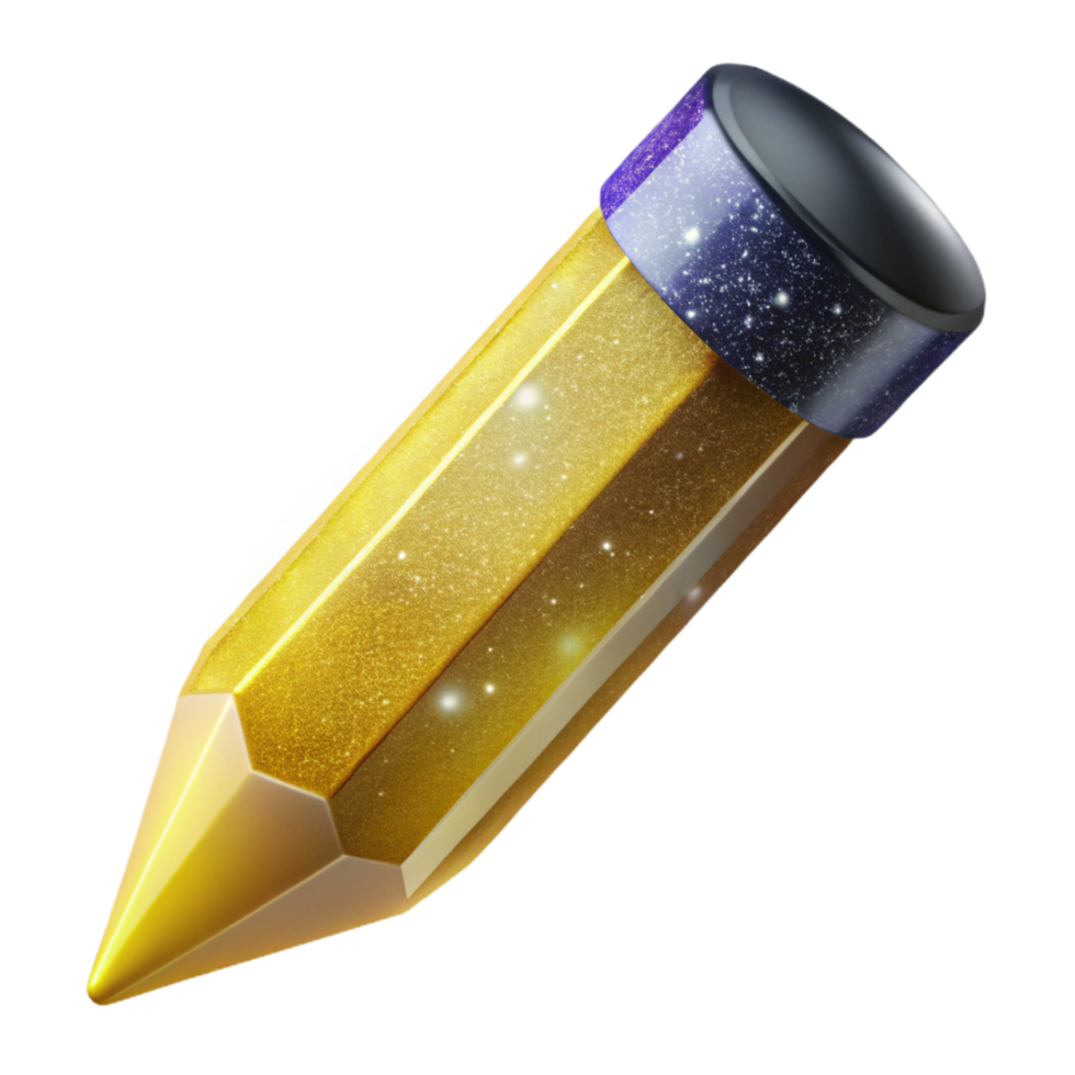 magnificent creative Yellow Pencil Sharp Point Angled View Transparent Background exclusive png