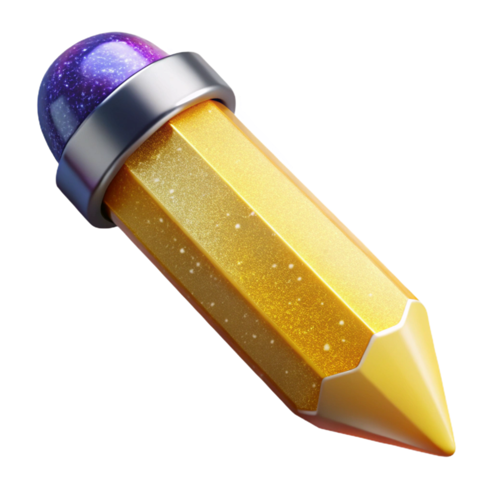 stunning rustic Yellow Pencil with Eraser Top View Cutout exclusive png