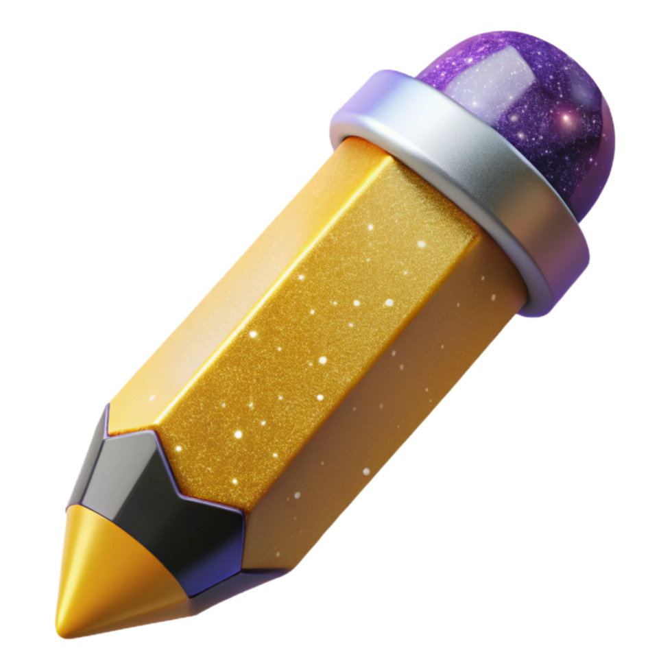 impressive traditional Yellow Pencil with Eraser Top View Cutout genuine png