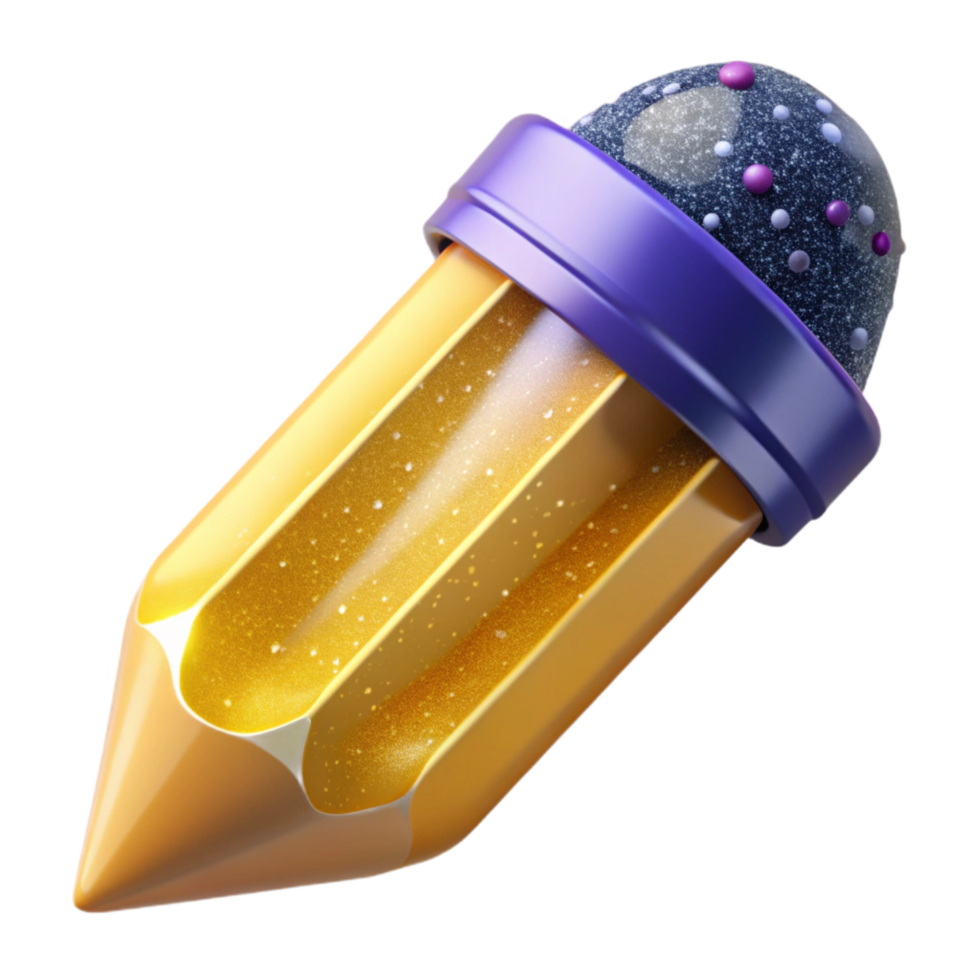 magnificent traditional Yellow Pencil with Eraser Top View Cutout premium png