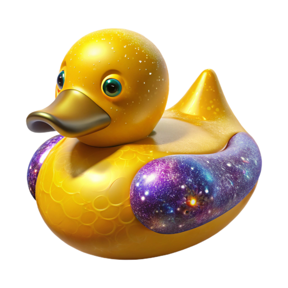 beautiful minimalist Yellow Rubber Duck Floating Isolated png