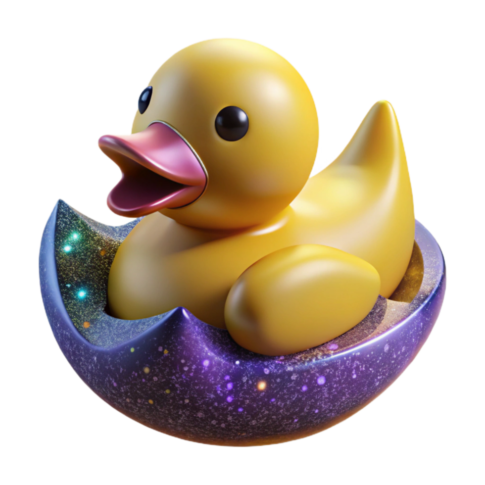 magnificent minimalist Yellow Rubber Duck Floating Isolated exclusive png