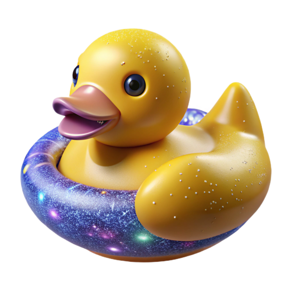 dramatic classic Yellow Rubber Duck Floating Isolated png
