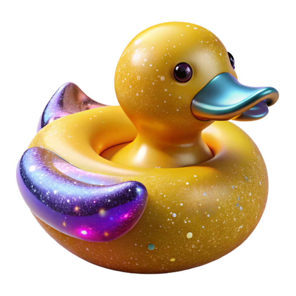 elegant traditional Yellow Rubber Duck Floating Isolated professional png