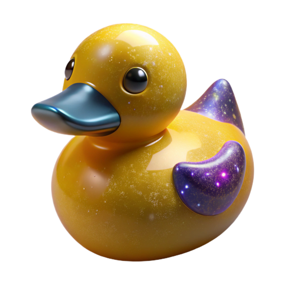 serene contemporary Yellow Rubber Duck Top Angle Transparent Background detailed png