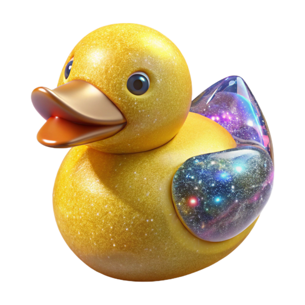 dramatic minimalist Yellow Rubber Duck Top Angle Transparent Background png