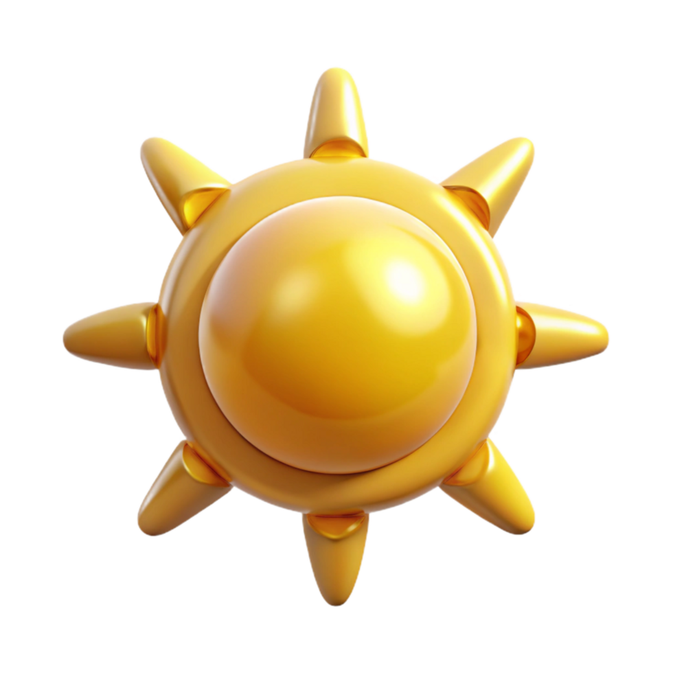 beautiful modern Yellow Sun Icon Simple Design Isolated Element high quality png