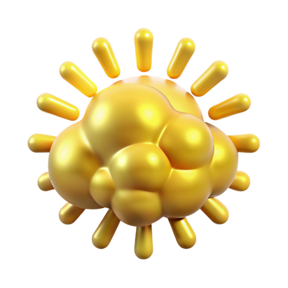 vibrant traditional Yellow Sun Rays Through Clouds Soft Light Transparent Background high resolution png