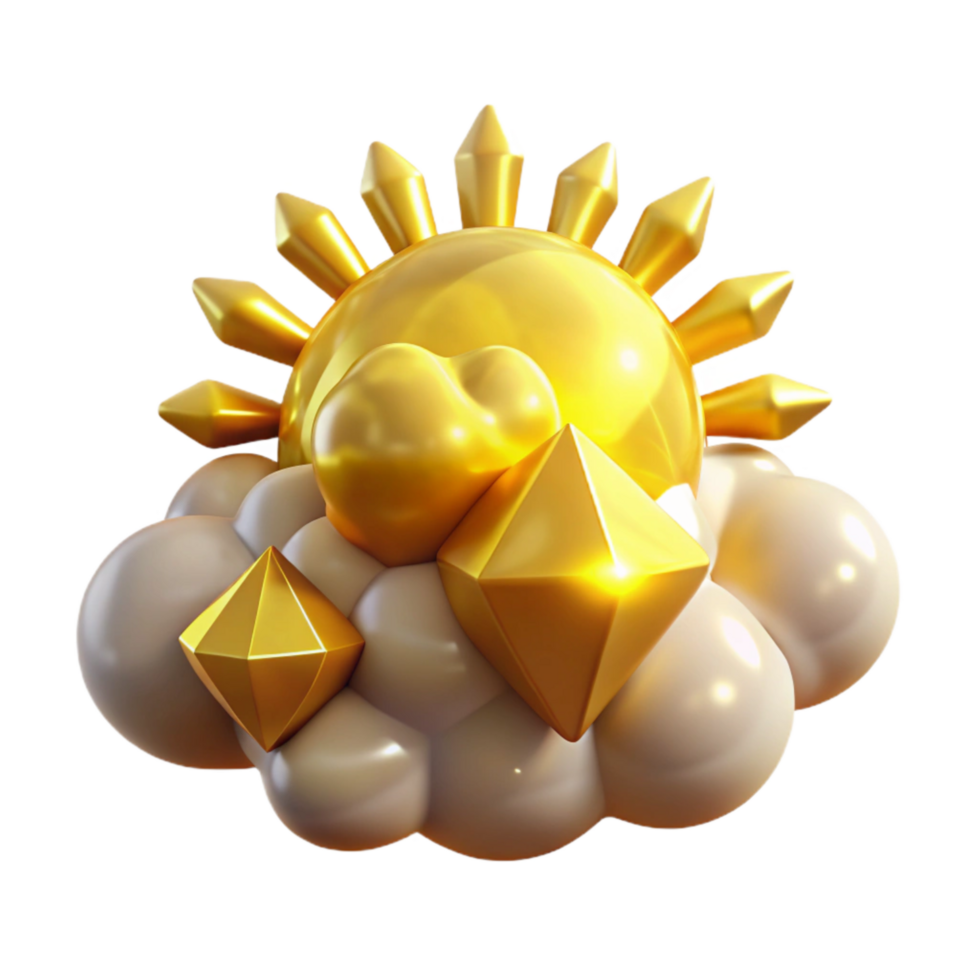 beautiful abstract Yellow Sun Rays Through Clouds Soft Light Transparent Background genuine png