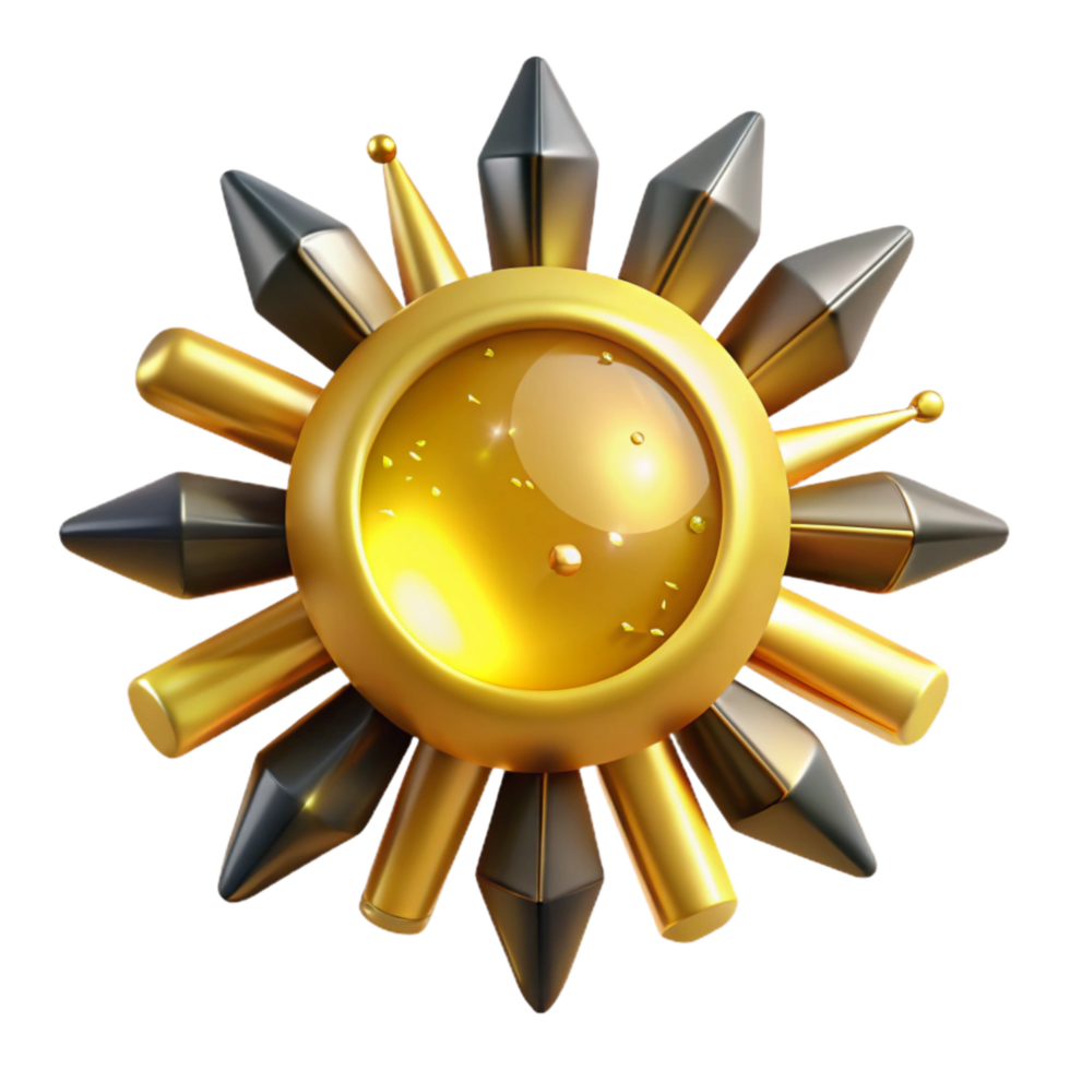 serene creative Yellow Sun Shining Rays Isolated Element png
