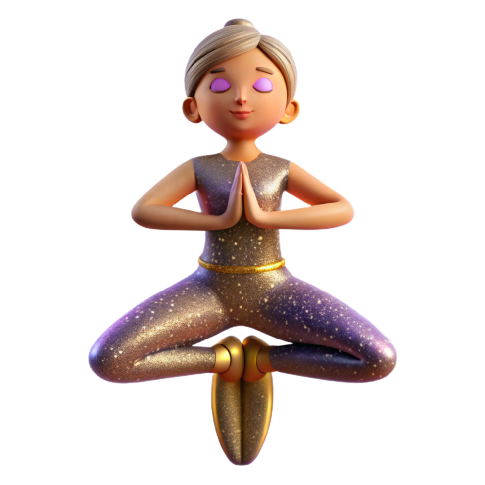 beautiful creative Yoga Pose Tree Pose Isolated with Soft Lighting genuine png