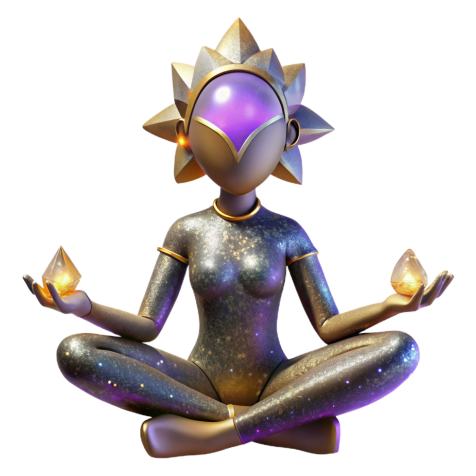 vibrant rustic Yoga Pose Warrior Ii Isolated with Soft Lighting genuine png