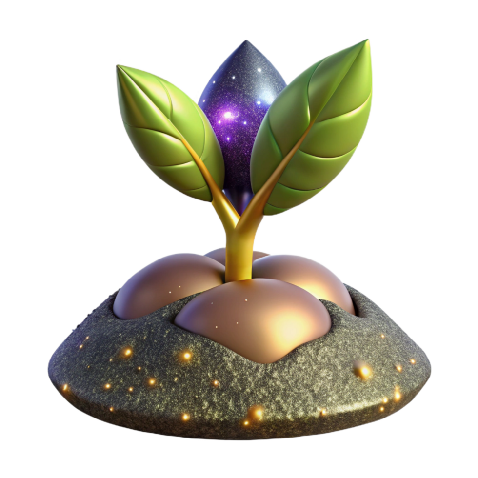 vibrant contemporary Young Plant Emerging From Soil Isolated high resolution png