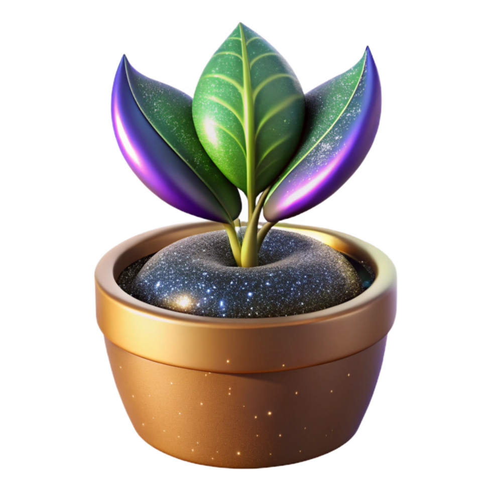beautiful rustic Young Plant Growing in Pot Isolated authentic png