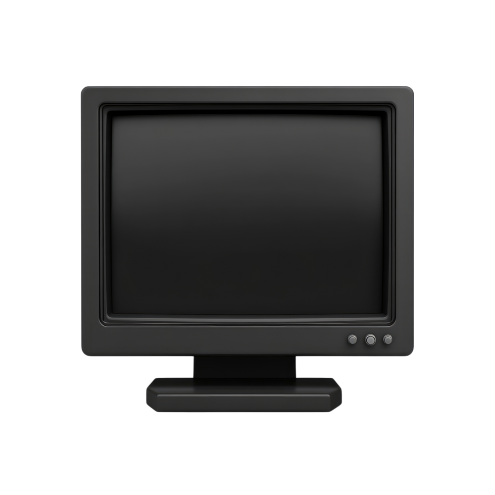 a black computer monitor on a transparent background png