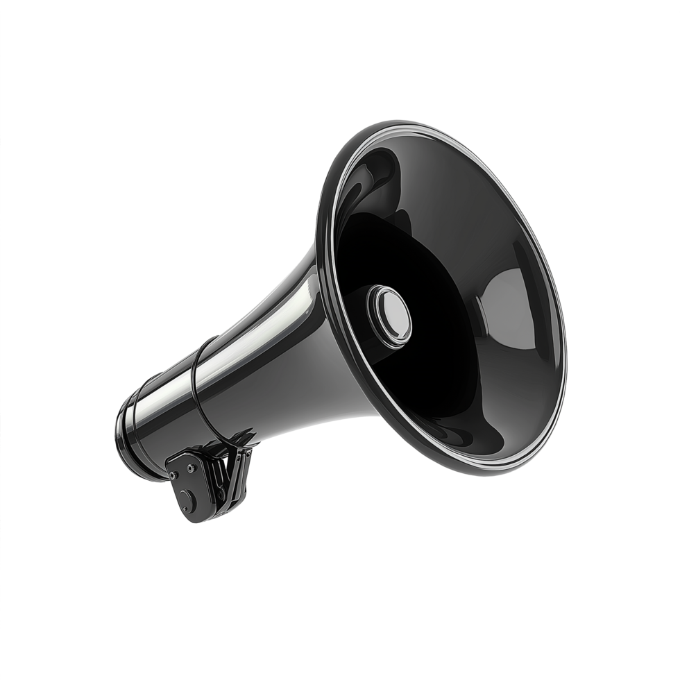 A large black microphone with a black speaker png