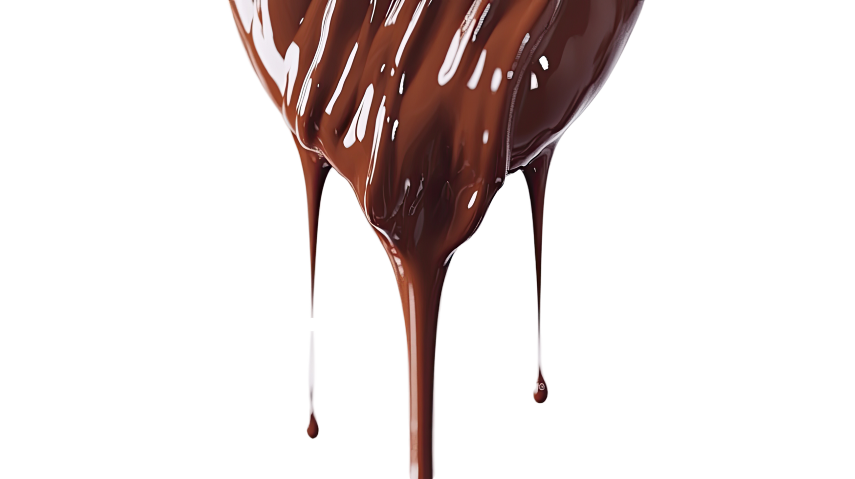 Melting chocolate drip, isolated on transparent background png